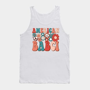 Retro Groovy American Babci Matching Family 4th of July Tank Top